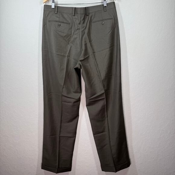 Men's Ralph Lauren Pleated and Cuffed Brown Dress Pants 36 x 32 NEW - Picture 6 of 7